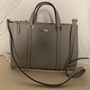 Taupe Kate Spade Laptop Bucket Clutch